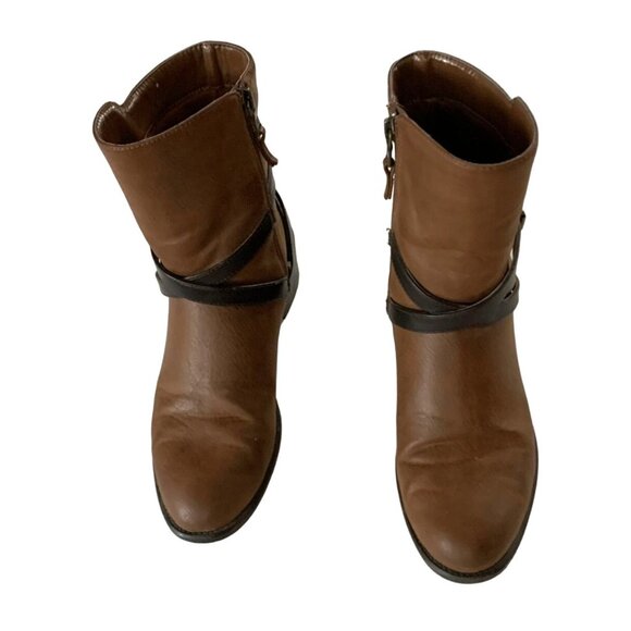 Chaps Ralph Lauren Womens Size 8.5 B Mid Ankle Bootie Boots Side Zip Brown - Picture 4 of 7